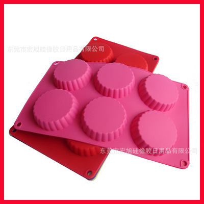 东莞宏旭 通过LFGB检测的硅胶6格蛋糕模，品质与安全之选